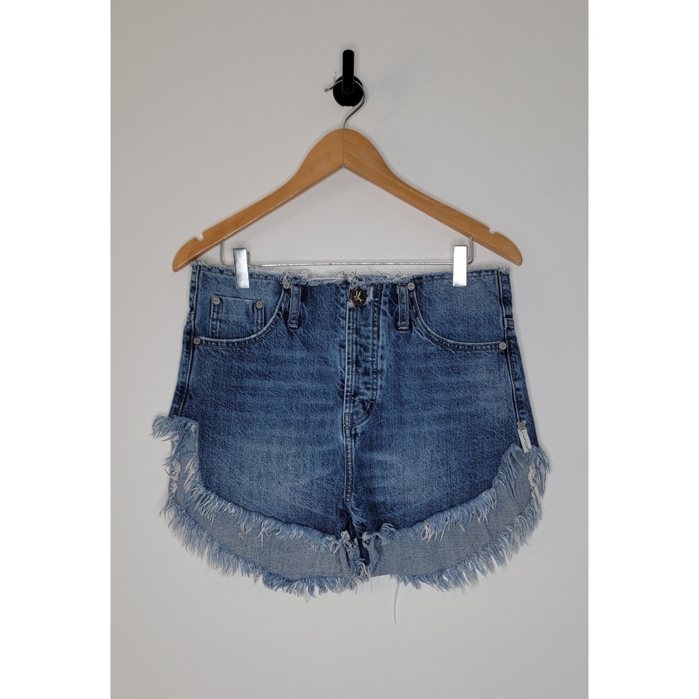One X One Teaspoon Shorts Women's‎ Size 26 Blue Cut Off Button Fly Raw Hem